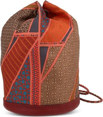 Herm&egrave;s 2013 Soie Cool drawstring bucket bag - women - Leather/Canvas - One Size - Brown