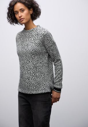 Street One Rundhalspullover STREET ONE, Damen, Gr. 44, schwarz, Strick, Obermaterial: 100% Polyamid, normal h&uuml;ftbedeckend, Rundhals, B&uuml;ndchen, Pullover Rundhalsp