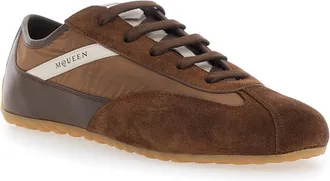 Alexander McQueen Mens Low Top Sneakers Boxe Brown Suede Calf Leather Trainers