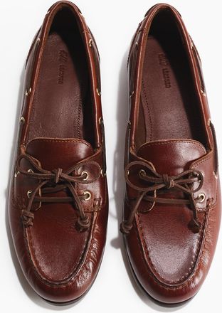 H&M Bootsschuhe aus Leder - Beige