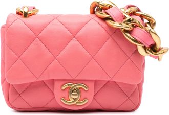 Chanel Pre-owned Womens Mini Flap Chain Bag - Light Pink Leather - One Size