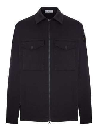 Stone Island COTTON OVERSHIRT WITH STONE ISLAND BADGE - Stone Island - Man