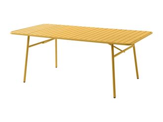 Vente-Unique Mesa de jard&iacute;n de 160 cm de ancho de metal - Amarillo mostaza - MIRMANDE de MYLIA