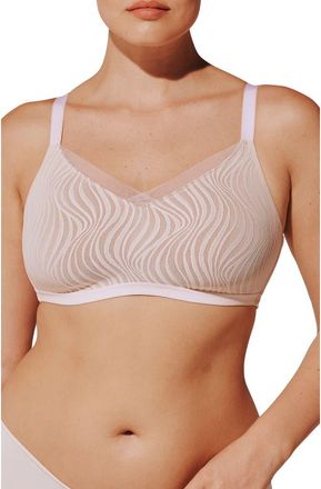Thirdlove 24/7 Classic Wireless Crossover Lace Minimizer in Soft Pink at Nordstrom, Size 34G