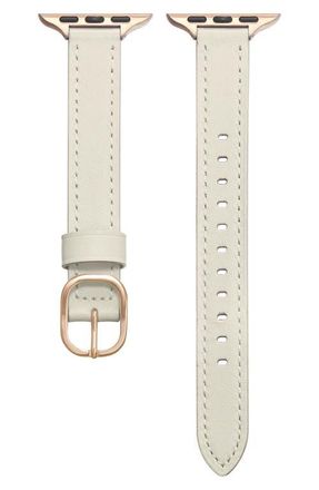 Posh Tech Leather Apple Watch Watchband in White at Nordstrom, Size 40Mm