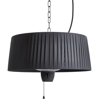 Beliani Estufa De Exterior L&aacute;mpara Hal&oacute;gena 1500 W El&eacute;ctrica Patio Jard&iacute;n Exterior Accesorios De Acero Aluminio Negro Ascea
