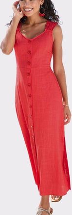 Lascana Womens Button Detail Maxi Dress in Red at Nordstrom, Size 14