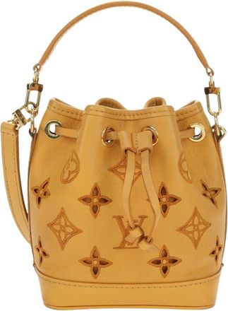 Louis Vuitton Noe Nm Perforated And Embroidered Monogram Leather Yellow Leather Handbag (Pre-Owned)