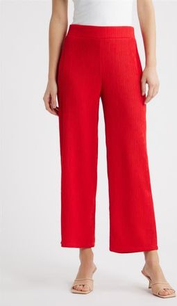 Anne Klein Pull-On Crop Wide Leg Pants in Begonia Red at Nordstrom, Size X-Small