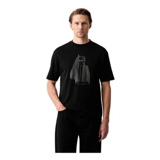 Karl Lagerfeld Tops, Heren, Zwart, M, Katoen, T-shirt 755143