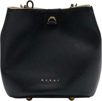 Marni Bucket Bags, female, Black, Size: ONE SIZE Pannier Bucket Bag
