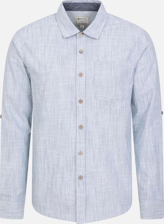 Mountain Warehouse Mens Mountain Warehouse Mens Coconut Textured Long-Sleeved Shirt - Blue - Size: 48/Regular