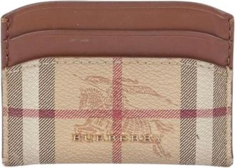 Burberry Pre-owned Wallets, female, Brown, Size: ONE SIZE Pre-owned Haymarket Card Wallet