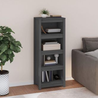 Berkfield Home Book Cabinet Grey 50x35x125.5 cm Solid Wood Pine