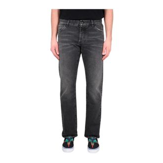 Marcelo Burlon Straight Jeans, male, Black, Size: W30 Denim Jeans
