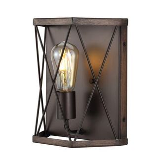 Jonathan Y Designs Liam 1-Light Rustic Farmhouse Iron LED Sconce in Dark Brown/oil Rubbed Bronze at Nordstrom