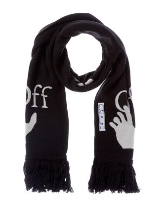 Off-white Knit Wool-Blend Scarf