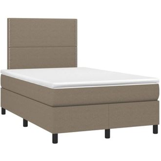 vidaXL Vidaxl - Cama Box Spring Con Colch&oacute;n Tela Gris Taupe 120x190 Cm