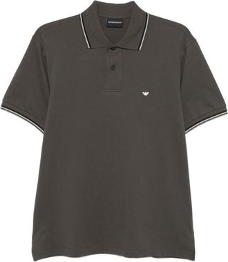 Emporio Armani Grey Contrast Stripe Logo Polo