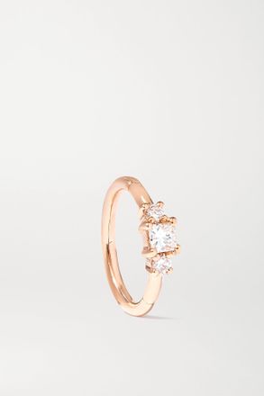 Maria Tash Orecchino A Cerchio In Oro Rosa 18 Carati Con Diamanti