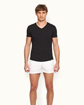 Orlebar Brown Ob V Tailored Fit V-neck T-Shirt in Black at Nordstrom, Size X-Large