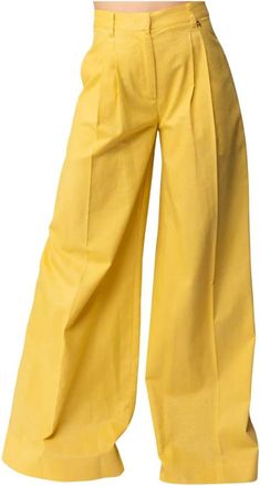 Twinset Wijde broek - Dames - Wijde Broeken - Geel - XS - Broeken