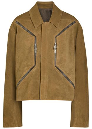 Rick Owens Heizer Suede Jacket - Brown - 38 (UK6 / XS)