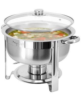 MegaChef 7.9Qt Round Stainless Steel Professional Chafing Dish