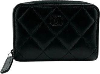 Chanel Pre-owned Wallets, female, Black, Size: ONE SIZE Pre-owned Leather Wallet