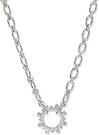 Anzie Dew Drop Marine Pav&eacute; Story Catcher Necklace in Silver at Nordstrom, Size 21