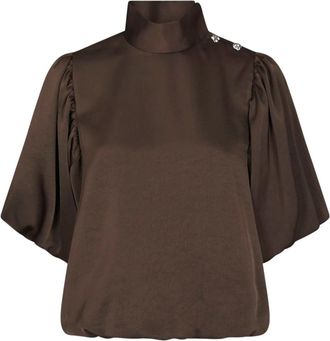Neo Noir Blouses - Dames - Blouses - Bruin - M - Overhemden