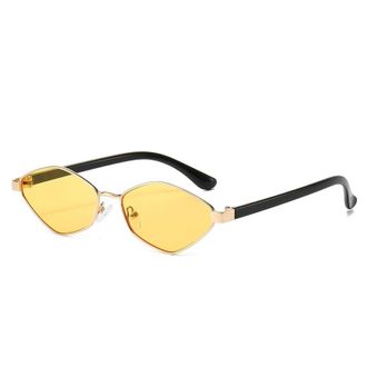 Generic Trendy Mens Small Frame Sunglasses Vacation Commuter Womens Party Sun Glasses(Yellow)