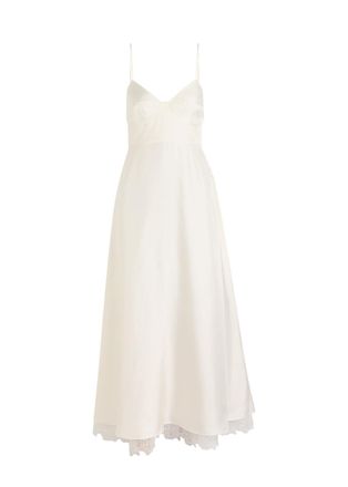 Róhe Lace-hem Silk Maxi Dress - Cream - 34 (UK6 / XS)