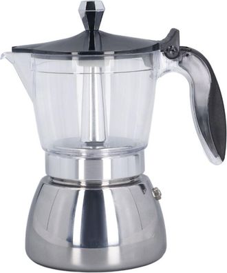 OEM Cafetera Para Estufa, 6 Tazas, Tipo Moka, Acero Inoxidable Abs Transparente, Para Oficina Y Hogar
