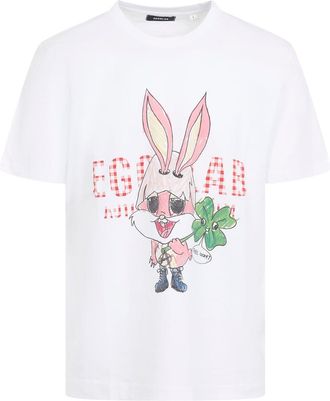 EGONlab. Off White Cotton Lapinou Tee Shirt-Uomo