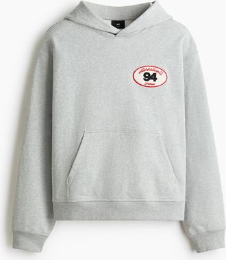 H&M Hoodie mit Motivdetails in Loose Fit - Grau