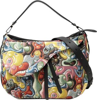 Dior Pre-owned Dior Kenny Scharf Printed Canvas Soft Saddle Satchel Ladies 0TAITLH47WQP24P1