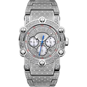 JBW The Phantom Diamond Encrusted Bracelet Watch, 42mm - 2.00 ctw in Silver at Nordstrom Rack