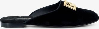 Dolce & Gabbana Sabot in velluto con logo DG in metallo - DOLCE & GABBANA - gender_Woman