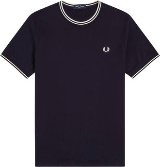 Fred Perry T-Shirts, male, Blue, Size: XS Twin Tipped T-shirt