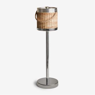Sklum Cubitera Con Pie En Acero Inoxidable Y Bamb&uacute; Dakomi Sklum