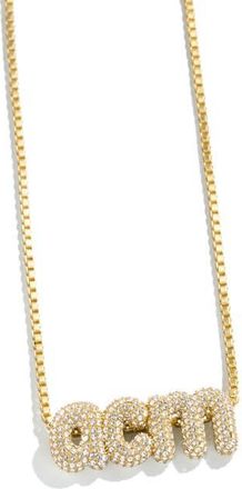 BaubleBar Custom Bubble Monogram Necklace in Clear at Nordstrom
