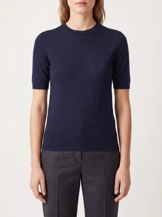 Max Mara Maglia a maniche corte in seta e cashmere con fit slim
