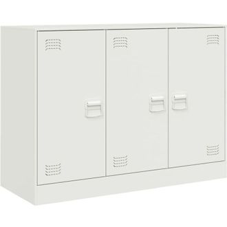 vidaXL Aparador De Acero Blanco 99x39x73 Cm Vidaxl
