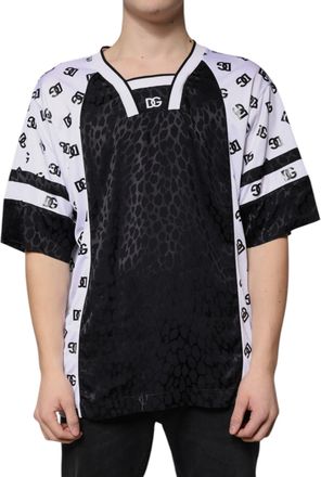 Dolce & Gabbana Black White Logo Men Short Sleeves Mens T-shirt