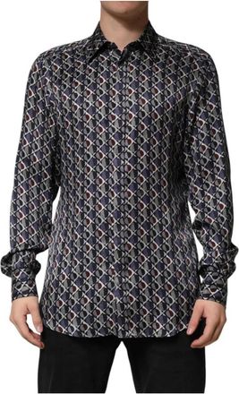 Dolce & Gabbana Overhemd met kraag en patroon - Heren - Casual Overhemden - Veelkleurig - 2XL - Overhemden