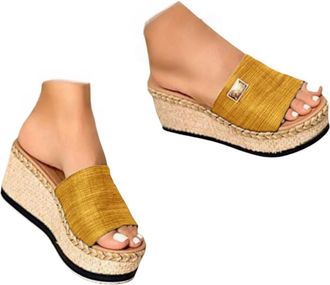 Generic Wedge Sandals for Women,2026 New Womens Orthopedic Wedge Sandals,Multicolor Platform Espadrille Sandal,Woven High Heels Open Toe Espadrilles Wedges Bo