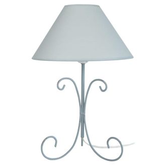 Tosel L&aacute;mpara de mesa metal gris pantalla gris