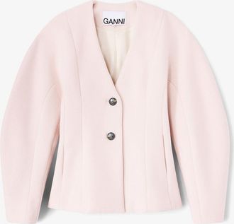 Ganni Pink Wool Blazer - Size 10/12