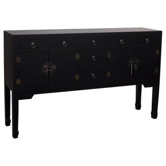 Wanderlust Deco Aparador de madera de 7 cajones y 2 puertas 128x26x78